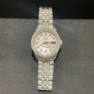 White MOP ICED Datejust